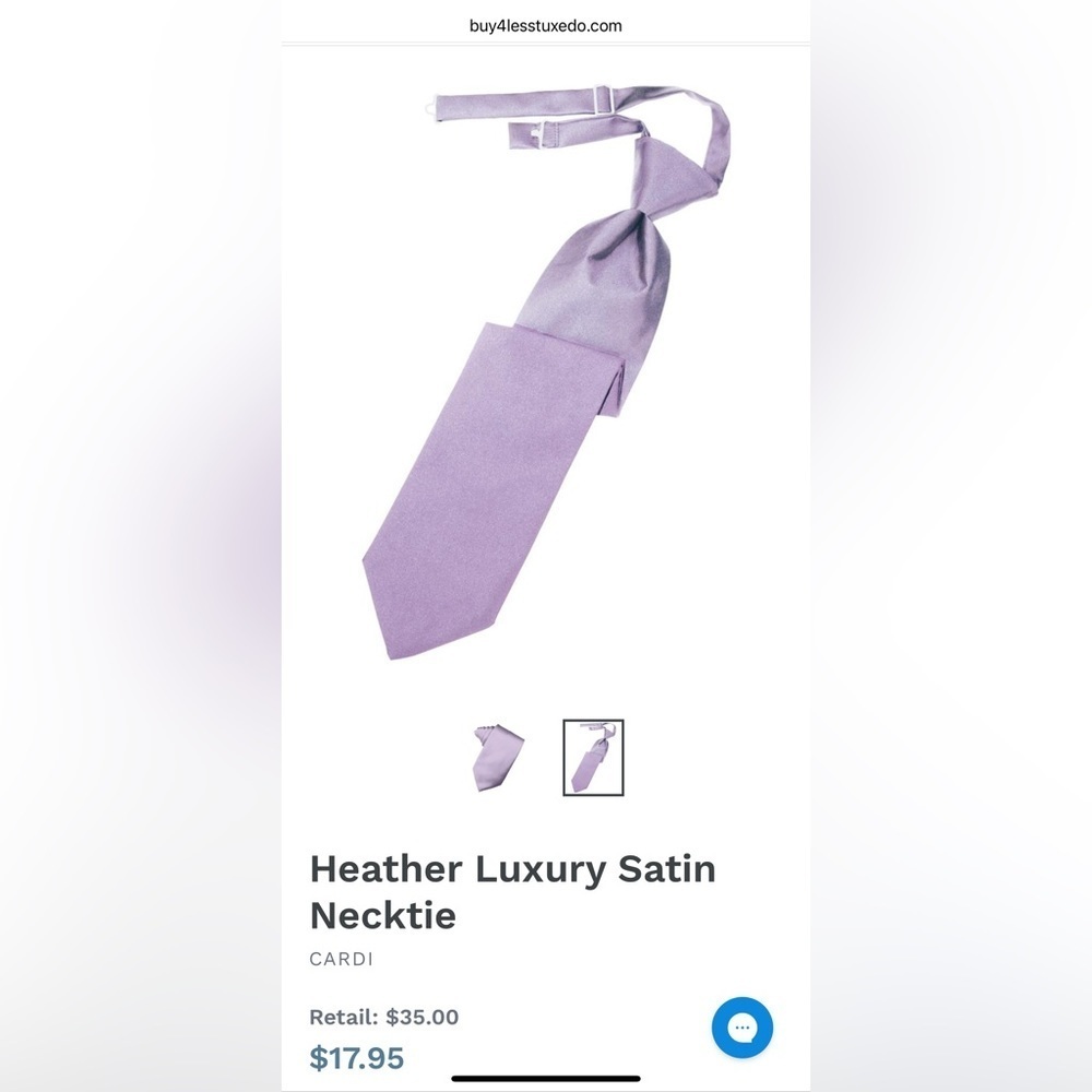 Heather Lilac Purple Tie Wedding Prom Tuxedo Wisteria Pre Tied clip